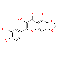 ChemSpider 2D Image | 3,5,3'-trihydroxy-4'-methoxy-6,7-methylenedioxyflavone | C17H12O8