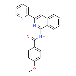 ChemSpider 2D Image | 4-Methoxy-N-[3-(2-pyridinyl)-1-isoquinolinyl]benzamide | C22H17N3O2
