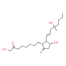 ChemSpider 2D Image | (2R,4R)-4-Hydroxy-3-[(1E)-4-hydroxy-4-methyl-1-octen-1-yl]-2-(8-hydroxy-7-oxooctyl)cyclopentanone | C22H38O5
