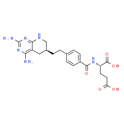 ChemSpider 2D Image | N-(4-{2-[(6S)-2,4-Diamino-5,6,7,8-tetrahydropyrido[2,3-d]pyrimidin-6-yl]ethyl}benzoyl)-L-glutamic acid | C21H26N6O5
