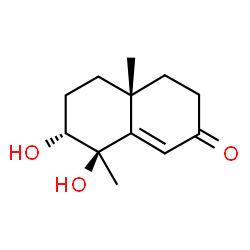 ChemSpider 2D Image | (4aR,7R,8R)-7,8-Dihydroxy-4a,8-dimethyl-4,4a,5,6,7,8-hexahydro-2(3H)-naphthalenone | C12H18O3