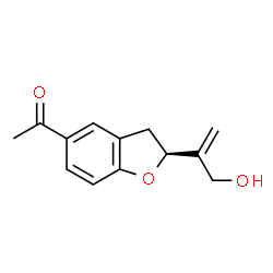 ChemSpider 2D Image | 1-[(2S)-2-(3-Hydroxy-1-propen-2-yl)-2,3-dihydro-1-benzofuran-5-yl]ethanone | C13H14O3