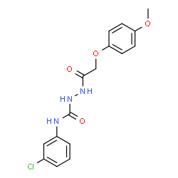 ChemSpider 2D Image | N-(3-Chlorophenyl)-2-[(4-methoxyphenoxy)acetyl]hydrazinecarboxamide | C16H16ClN3O4