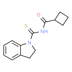 ChemSpider 2D Image | N-(2,3-Dihydro-1H-indol-1-ylcarbonothioyl)cyclobutanecarboxamide | C14H16N2OS