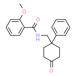 ChemSpider 2D Image | 2-Methoxy-N-[(4-oxo-1-phenylcyclohexyl)methyl]benzamide | C21H23NO3