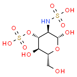 ChemSpider 2D Image | 2-Deoxy-3-O-sulfo-2-(sulfoamino)-beta-D-glucopyranose | C6H13NO11S2