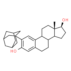 ChemSpider 2D Image | (8xi,9xi,14xi,17beta)-2-(Adamantan-1-yl)estra-1(10),2,4-triene-3,17-diol | C28H38O2