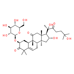 ChemSpider 2D Image | (2S,4R,9beta,16alpha)-16,20,25-Trihydroxy-9,10,14-trimethyl-1,11,22-trioxo-4,9-cyclo-9,10-secocholest-5-en-2-yl beta-D-glucopyranoside | C36H56O12