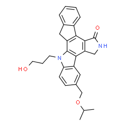 ChemSpider 2D Image | 12-(3-Hydroxypropyl)-9-(isopropoxymethyl)-6,7,12,13-tetrahydro-5H-indeno[2,1-a]pyrrolo[3,4-c]carbazol-5-one | C28H28N2O3