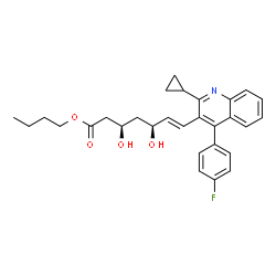 ChemSpider 2D Image | Butyl (3R,5S,6E)-7-[2-cyclopropyl-4-(4-fluorophenyl)-3-quinolinyl]-3,5-dihydroxy-6-heptenoate | C29H32FNO4