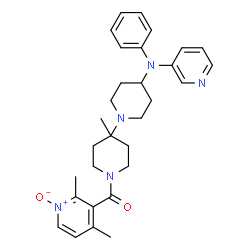 ChemSpider 2D Image | (2,4-Dimethyl-1-oxido-3-pyridinyl){4'-methyl-4-[phenyl(3-pyridinyl)amino]-1,4'-bipiperidin-1'-yl}methanone | C30H37N5O2