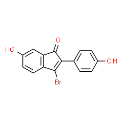 ChemSpider 2D Image | 3-Bromo-6-hydroxy-2-(4-hydroxyphenyl)-1H-inden-1-one | C15H9BrO3