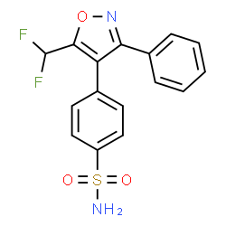 ChemSpider 2D Image | 4-[5-(Difluoromethyl)-3-phenyl-1,2-oxazol-4-yl]benzenesulfonamide | C16H12F2N2O3S