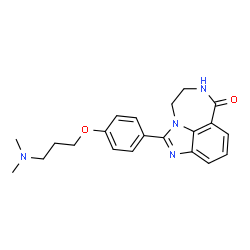 ChemSpider 2D Image | 2-{4-[3-(Dimethylamino)propoxy]phenyl}-5,6-dihydroimidazo[4,5,1-jk][1,4]benzodiazepin-7(4H)-one | C21H24N4O2