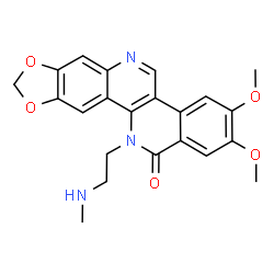 ChemSpider 2D Image | 2,3-Dimethoxy-12-[2-(methylamino)ethyl]benzo[c][1,3]benzodioxolo[5,6-h][1,6]naphthyridin-13(12H)-one | C22H21N3O5