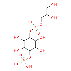 ChemSpider 2D Image | 4-{[(2,3-Dihydroxypropoxy)(hydroxy)phosphoryl]oxy}-2,3,5,6-tetrahydroxycyclohexyl dihydrogen phosphate | C9H20O14P2