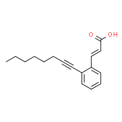 ChemSpider 2D Image | (2E)-3-(2-OCT-1-YN-1-YLPHENYL)ACRYLIC ACID | C17H20O2