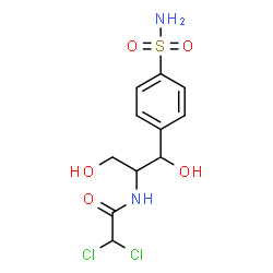 ChemSpider 2D Image | 2,2-Dichloro-N-[1,3-dihydroxy-1-(4-sulfamoylphenyl)-2-propanyl]acetamide | C11H14Cl2N2O5S