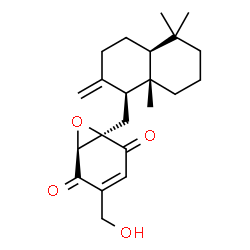 ChemSpider 2D Image | (1R,6S)-4-(Hydroxymethyl)-1-{[(1S,4aS,8aS)-5,5,8a-trimethyl-2-methylenedecahydro-1-naphthalenyl]methyl}-7-oxabicyclo[4.1.0]hept-3-ene-2,5-dione | C22H30O4