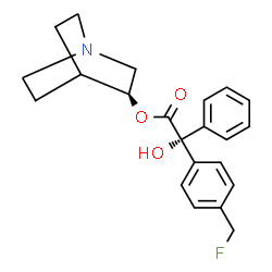ChemSpider 2D Image | (3S)-1-Azabicyclo[2.2.2]oct-3-yl (2R)-[4-(fluoromethyl)phenyl](hydroxy)phenylacetate | C22H24FNO3