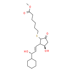 ChemSpider 2D Image | Methyl 6-({(3R)-2-[(1E,3S)-3-cyclohexyl-3-hydroxy-1-propen-1-yl]-3-hydroxy-5-oxocyclopentyl}sulfanyl)hexanoate | C21H34O5S