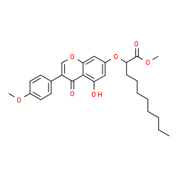 ChemSpider 2D Image | Methyl 2-{[5-hydroxy-3-(4-methoxyphenyl)-4-oxo-4H-chromen-7-yl]oxy}decanoate | C27H32O7