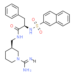 ChemSpider 2D Image | N-{[(3S)-1-Carbamimidoyl-3-piperidinyl]methyl}-Nalpha-(2-naphthylsulfonyl)-D-phenylalaninamide | C26H31N5O3S
