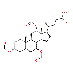 ChemSpider 2D Image | Methyl (3alpha,5beta,7alpha,12alpha)-3,7,12-tris(formyloxy)cholan-24-oate | C28H42O8