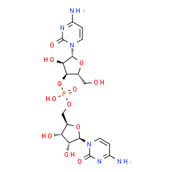 ChemSpider 2D Image | [(2R,3S,4R,5R)-5-(4-Amino-2-oxo-1(2H)-pyrimidinyl)-3,4-dihydroxytetrahydro-2-furanyl]methyl (2R,3S,4R,5R)-5-(4-amino-2-oxo-1(2H)-pyrimidinyl)-4-hydroxy-2-(hydroxymethyl)tetrahydro-3-furanyl hydrogen p
hosphate | C18H25N6O12P
