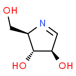 ChemSpider 2D Image | (2R,3R,4R)-2-(hydroxymethyl)-3,4-dihydro-2H-pyrrole-3,4-diol | C5H9NO3