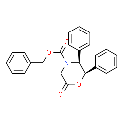 ChemSpider 2D Image | Benzyl-(2R,3S)-6-oxo-2,3-diphenylmorpholin-4-carboxylat | C24H21NO4