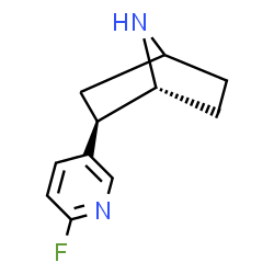 ChemSpider 2D Image | (1R,2R)-2-(6-Fluoro-3-pyridinyl)-7-azabicyclo[2.2.1]heptane | C11H13FN2