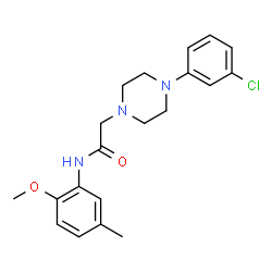 ChemSpider 2D Image | 2-[4-(3-Chlorophenyl)-1-piperazinyl]-N-(2-methoxy-5-methylphenyl)acetamide | C20H24ClN3O2