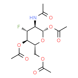 ChemSpider 2D Image | 2-Acetamido-1,4,6-tri-O-acetyl-2,3-dideoxy-3-fluoro-beta-D-glucopyranose | C14H20FNO8