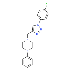 ChemSpider 2D Image | 1-{[1-(4-Chlorophenyl)-1H-1,2,3-triazol-4-yl]methyl}-4-phenylpiperazine | C19H20ClN5