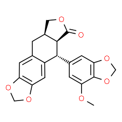 ChemSpider 2D Image | (5R,5aS,8aR)-5-(7-Methoxy-1,3-benzodioxol-5-yl)-5,8,8a,9-tetrahydrofuro[3',4':6,7]naphtho[2,3-d][1,3]dioxol-6(5aH)-one | C21H18O7
