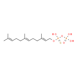 ChemSpider 2D Image | O-[(2E,6E)-3,7,11-Trimethyl-2,6,10-dodecatrien-1-yl] trihydrogen thiodiphosphate | C15H28O6P2S