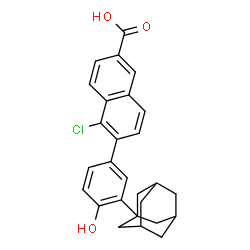 ChemSpider 2D Image | 6-[3-(Adamantan-1-yl)-4-hydroxyphenyl]-5-chloro-2-naphthoic acid | C27H25ClO3