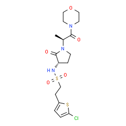 ChemSpider 2D Image | 2-(5-Chloro-2-thienyl)-N-{(3S)-1-[(2S)-1-(4-morpholinyl)-1-oxo-2-propanyl]-2-oxo-3-pyrrolidinyl}ethanesulfonamide | C17H24ClN3O5S2