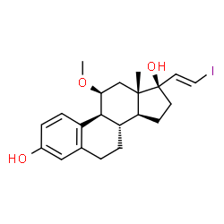 ChemSpider 2D Image | (11beta,17alpha,20E)-21-Iodo-11-methoxy-19-norpregna-1,3,5(10),20-tetraene-3,17-diol | C21H27IO3