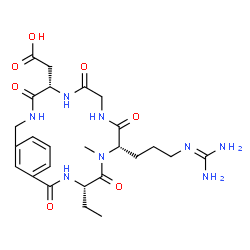 ChemSpider 2D Image | [(5S,11S,14S)-11-{3-[(Diaminomethylene)amino]propyl}-14-ethyl-12-methyl-4,7,10,13,16-pentaoxo-3,6,9,12,15-pentaazabicyclo[15.3.1]henicosa-1(21),17,19-trien-5-yl]acetic acid | C25H36N8O7