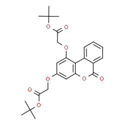 ChemSpider 2D Image | Bis(2-methyl-2-propanyl) 2,2'-[(6-oxo-6H-benzo[c]chromene-1,3-diyl)bis(oxy)]diacetate | C25H28O8