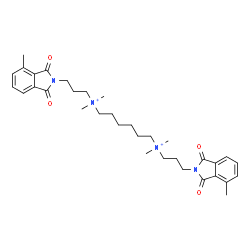 ChemSpider 2D Image | N,N,N',N'-Tetramethyl-N,N'-bis[3-(4-methyl-1,3-dioxo-1,3-dihydro-2H-isoindol-2-yl)propyl]-1,6-hexanediaminium | C34H48N4O4