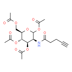 ChemSpider 2D Image | 1,3,4,6-Tetra-O-acetyl-2-deoxy-2-(4-pentynoylamino)-D-mannopyranose | C19H25NO10
