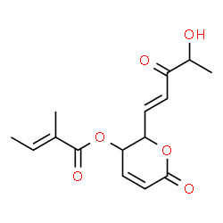 ChemSpider 2D Image | 2-[(1E)-4-Hydroxy-3-oxo-1-penten-1-yl]-6-oxo-3,6-dihydro-2H-pyran-3-yl (2E)-2-methyl-2-butenoate | C15H18O6