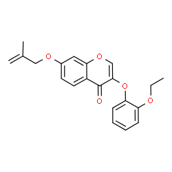 ChemSpider 2D Image | 3-(2-Ethoxyphenoxy)-7-[(2-methyl-2-propen-1-yl)oxy]-4H-chromen-4-one | C21H20O5
