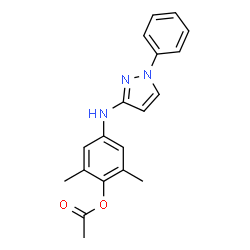 ChemSpider 2D Image | 2,6-Dimethyl-4-(1-phenyl-1H-pyrazol-3-yl)aminophenyl acetate | C19H19N3O2