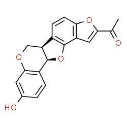 ChemSpider 2D Image | 1-[(5bR,11bR)-9-Hydroxy-5b,11b-dihydro-6H-furo[2',3':6,7][1]benzofuro[3,2-c]chromen-2-yl]ethanone | C19H14O5