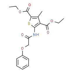 ChemSpider 2D Image | Diethyl 3-methyl-5-[(phenoxyacetyl)amino]-2,4-thiophenedicarboxylate | C19H21NO6S