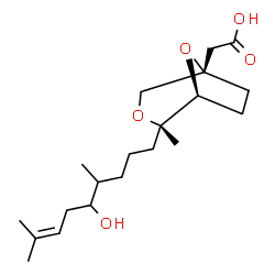 ChemSpider 2D Image | (6S)-1,6:2,5-Dianhydro-2-(carboxymethyl)-3,4-dideoxy-6-(5-hydroxy-4,8-dimethyl-7-nonen-1-yl)-6-methyl-D-erythro-hexitol | C20H34O5